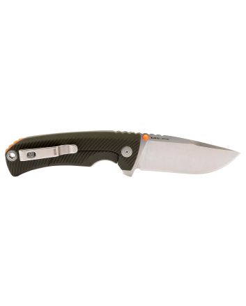 S.O.G SOG14060143 Tellus FLK3.65" Folding Clip Point Plain Stonewashed Cryo 440C SS Blade/ Olive Drab Textured GRN Handle