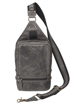 Gun Tote'n Mamas/Kingport GTMCZY108GREY Sling BackpackGray Leather Includes Standard Holster