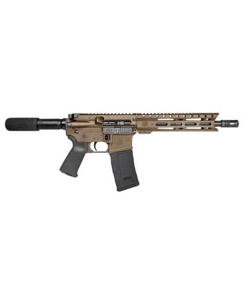Diamondback DB1915B061 DB15300 Blackout 28+1 10", FDE, Carbon Lower, 9" M-LOK Handguard, Black Padded Buffer Tube/Magpul Grip