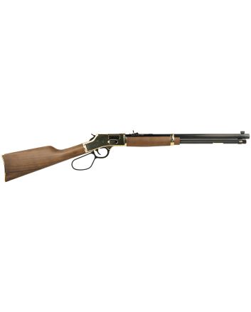 Henry H006GL Side Gate44 Mag/44 Special 10+1 20" Blued Octagon Barrel, Polished Brass Rec, American Walnut Stock, Adj. Sight, Large Loop Lever