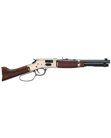 Henry H006GMML Mare's Leg Side Gate 357 Mag/38 Special 5+1 12.90" Blued Octagon Barrel, Polished Hardened Brass Rec, American Walnut Furniture, Large Loop Lever, Adj. Sight