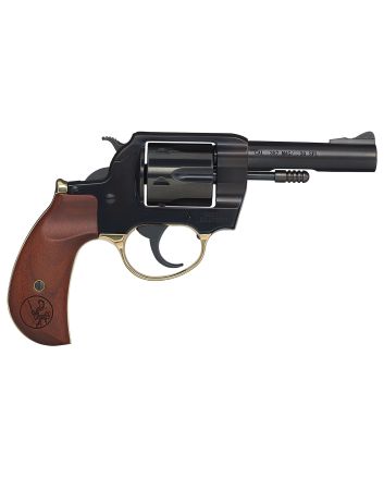 Henry H017BDM Big Boy38 Special/357 Mag 6 Shot 4" Blued Round Steel Barrel, Polished Blued Steel Frame w/Birdshead Walnut Grip