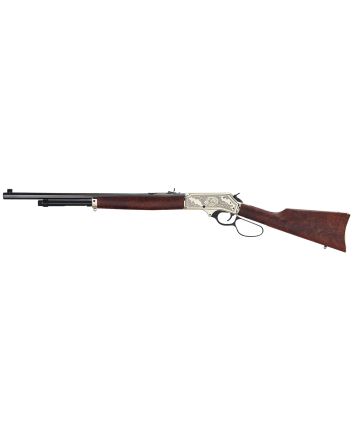 Henry H010BGWL Wildlife45-70 Gov 4+1 22" Blued Octagon, Polished Brass Engraved Rec, American Walnut Furniture, Large Loop Lever, Adj. Brass Bead Sight