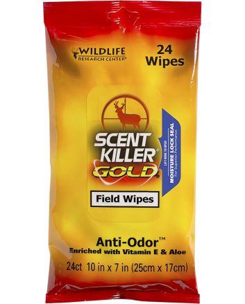 Wildlife Research 1295 Scent Killer Gold Field Wipes Odor Eliminator Wipes 24 Pack