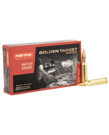 Norma Ammunition 10177432 Dedicated Precision Golden Target Match 308Win 168gr BTHP 20 Per Box/10 Case