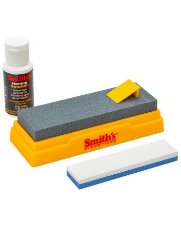 Smiths Products 51328 Combination Bench Stone Gray/Yellow Synthetic Stone Includes Honing Oil
