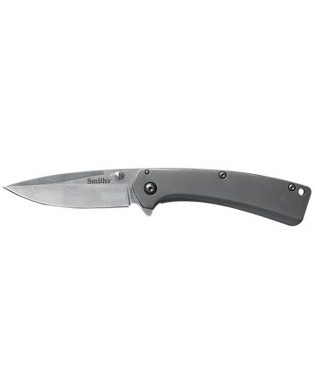 Smiths Products 51008 Furrow2.90" Folding Drop Point Plain Satin Titanium Coated Stainless Steel Blade/Stainless Steel Handle Includes Pocket Clip