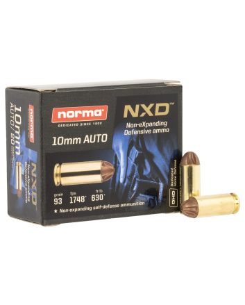 Norma Ammunition 611340020 Self Defense NXD 10mmAuto 93gr 20 Per Box/10 Case