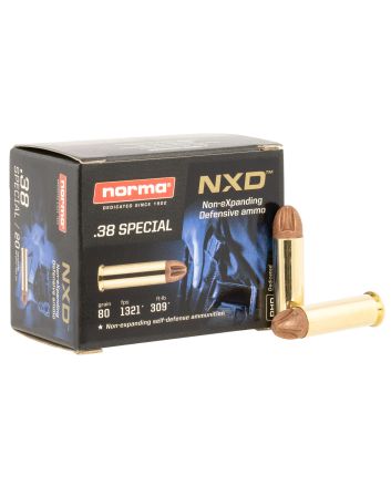 Norma Ammunition 611240020 Self Defense NXD 38Special 38gr 20 Per Box/10 Case