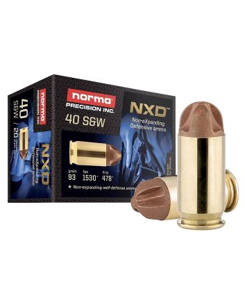 Norma Ammunition 611440020 Self Defense NXD 40S&amp;W 93gr 20 Per Box/10 Case