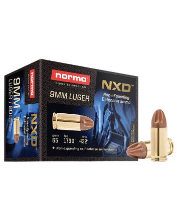 Norma Ammunition 611140020 Self Defense NXD 9mmLuger 65gr 20 Per Box/10 Case