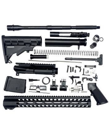 Bowden Tactical J27113 AR Rifle Build KitComplete, 13" M-Lok Handguard, Mil-Spec Parts, Flip Up Sights