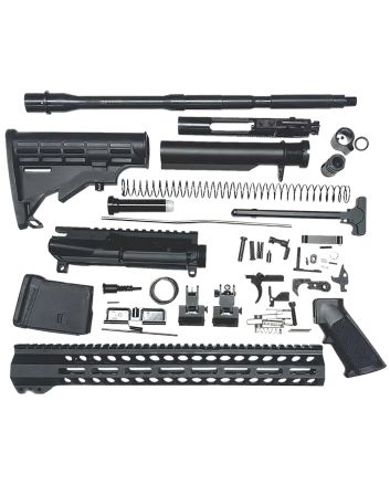 Bowden Tactical J27115 AR Rifle Build KitComplete, 15" M-Lok Handguard, Mil-Spec Parts, Flip Up Sights