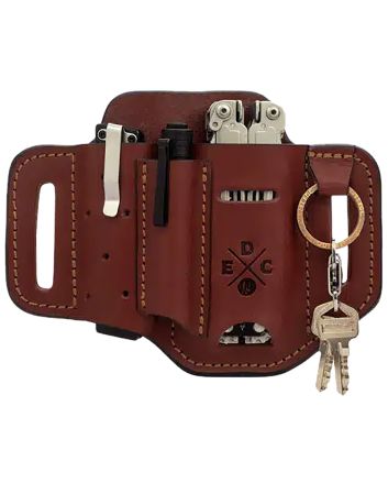 1791 Gunleather HDESSFCHNA EDC Heavy Duty Easy Slide OWB Chestnut Leather Belt Slide Ambidextrous