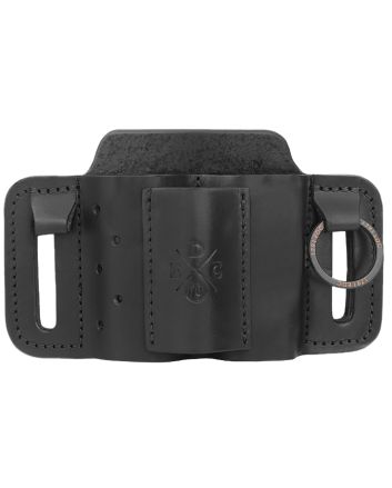 1791 Gunleather MNESMFBLKA EDC Mini Easy Slide OWB Black Leather Belt Slide Ambidextrous
