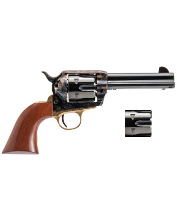 Cimarron PPP9MMDC Pistolero Dual Cylinder 9mm Luger/357 Mag 6 Shot, 4.75" Blued Barrel &amp; Cylinder, Color Case Hardened Frame, Walnut Grip