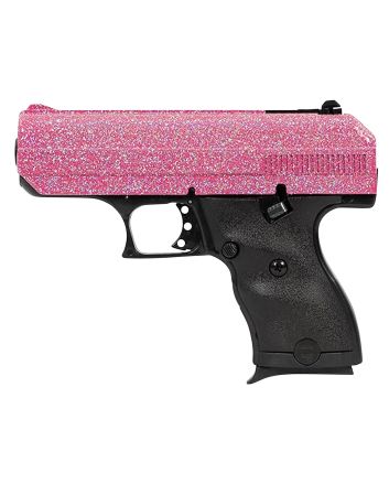 Hi-Point 916PISP C99mm Luger 8+1 3.50" Black Steel Barrel, Hydro-Dipped Pink Sparkle Serrated Slide, Black Polymer Frame, Black Polymer Grips