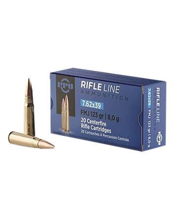 TR&amp;Z PP739S Metric Rifle Rifle Line 7.62x39mm 123 gr Round Nose Soft Point 20 Per Box/ 50 Case