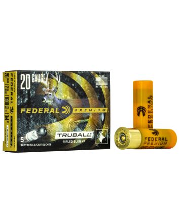 Federal PB203RS Premium Vital-Shok TruBall 20Gauge 2.75" 3/4oz RifledSlug Shot 5 Per Box/50 Case