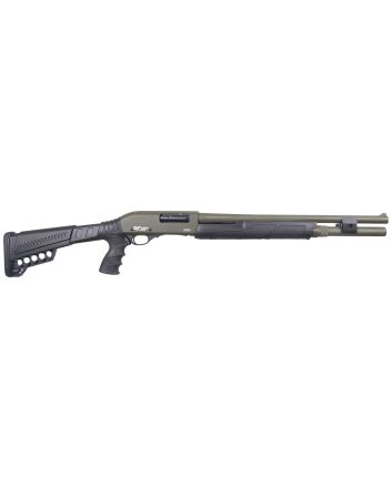 Gforce Arms GF2P12 GF2P12 Gauge Pump 3" Chamber 7+1 20" Fixed Cylinder Bore, OD Green Barrel/Rec, Black Furniture, 5rd Shell Carrier Stock, Rubber Pistol Grip, Blade Sight, 3rd Shell Holder on Rec