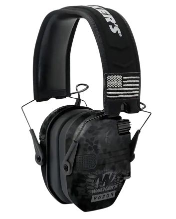 Walker's GWPRSEMPATKPT Razor Patriot Slim Muff 23 dB Over the Head Kryptek Highlander/Black Polymer