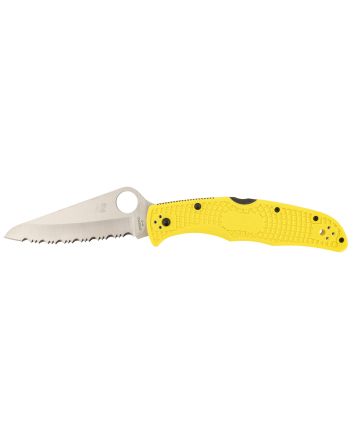 Spyderco C91SYL2 Pacific Salt 2 3.78" Folding Serrated Stonewashed H2 Steel/Blade Yellow FRN Handle