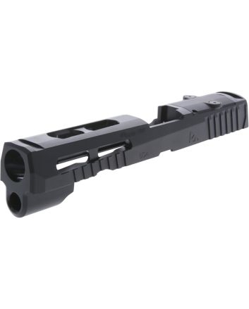 Rival Arms RARA10G306A Precision Slide A1 Black QPQ Steel, Ported, Front &amp; Rear Serrations, RMS Optic Cut Fits Glock 43/43X
