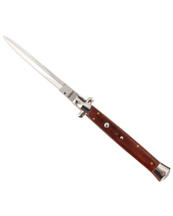 Steel River Knives CIRWD Spartan6" Italian Dagger Polished Blade 7" Red Wood Handle Side Open