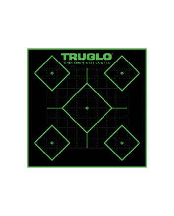 TruGlo TG14A25BB Tru-See 5- Diamond Target Self-Adhesive Heavy Paper Black/Green 12"x12" 25 Pack