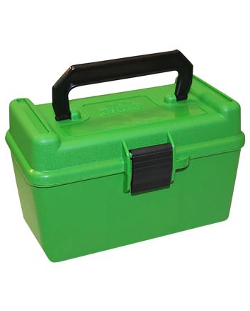 MTM Case-Gard H50RMAG10 Deluxe Ammo Box300 Win Mag/7mm Rem Green Polypropylene 50rd
