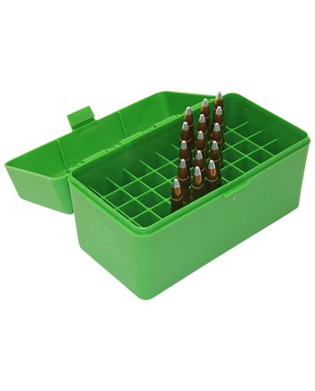 MTM Case-Gard RM5010 Ammo Box Flip-Top 308Win/220Swift/243Win Green Polypropylene 50rd