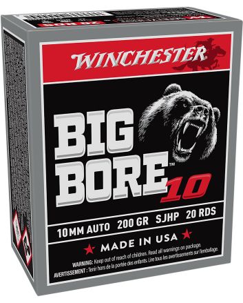 Winchester Ammo X10MMBB Big Bore10mmAuto 200gr Semi Jacketed Hollow Point 20 Per Box/10 Case