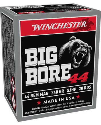 Winchester Ammo X44MBB Big Bore44RemMag 240gr Semi Jacketed Hollow Point 20 Per Box/10 Case