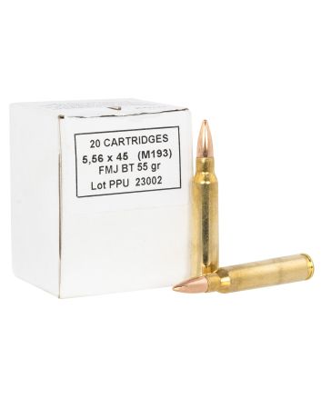 PPU PPRM556B Metric Rifle5.56x45mmNATO 55gr Full Metal Jacket Boat Tail 1000 Per Box/1 Case