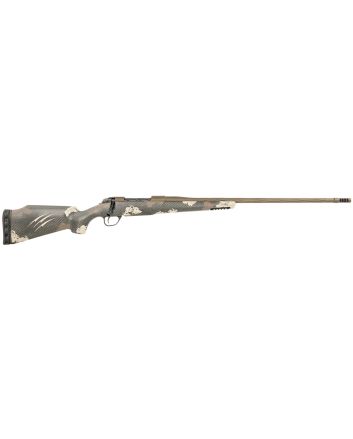 Fierce Firearms FRG7PRC24MM Twisted RageFull Size 7mm Rem 3+1 24" Midnight Bronze Cerakote Fluted Threaded Barrel &amp; Receiver, Trophy Camo C3 Carbon Rage w/Pic Rail Carbon Fiber Stock