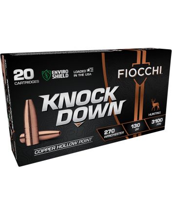 Fiocchi 270CHA Knock Down Enviro Shield 270Win 130gr Hollow Point 20 Per Box/10 Case