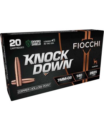 Fiocchi 7MM08CHA Knock Down Enviro Shield 7mm-08Rem 140gr Hollow Point 20 Per Box/10 Case