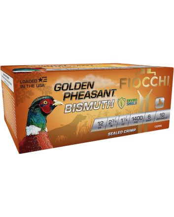 Fiocchi 12GPB6 Golden Pheasant Bismuth 12Gauge 2.75" 1 1/4oz 6Shot 10 Per Box/10 Case