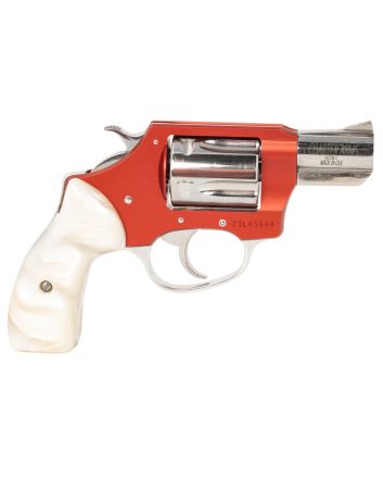 Charter Arms 53826 Chic Lady38 Special 5 Shot 2" High Polished Stainless Barrel &amp; Cylinder, Red Anodized Aluminum Frame, White Pearlite Grip, Exposed Hammer