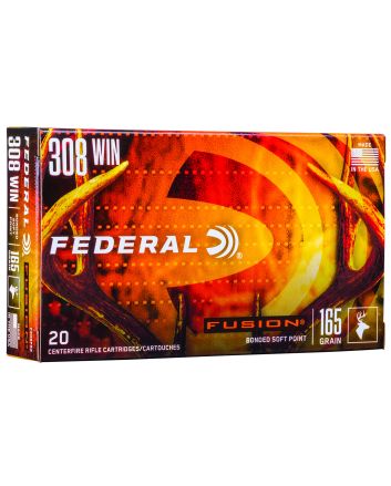 Federal F308FS2 Fusion308Win 165gr Bonded Soft Point 20 Per Box/10 Case