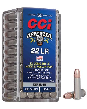 CCI 960CC Uppercut Defense 22LR 32gr Jacketed Hollow Point 50 Per Box/100 Case