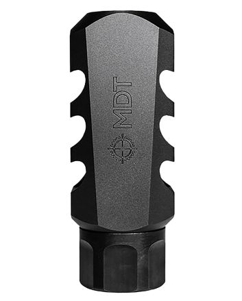 Mdt Sporting Goods Inc 103516BLK Elite Muzzle Brake30 Cal (7.62mm), Black Steel, 3 Port, 5/8"-24 tpi