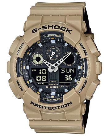 G-shock/vlc Distribution GA100L8A G-Shock Tactical Brown Stainless Steel Bezel 145-215mm