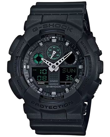 G-shock/vlc Distribution GA100MB1ACR G-Shock Tactical Black Stainless Steel Bezel 145-215mm