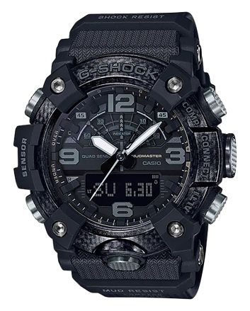 G-shock/vlc Distribution GGB1001B G-Shock Tactical MudMaster Keep Time Blackout Size 145-215mm Features Digital Compass