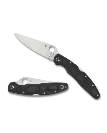 Spyderco C07PBK4 Police 4 Lightweight 4.39" Folding Plain Satin VG-10 SS Blade/Black Textured FRN Handle Includes Pocket Clip