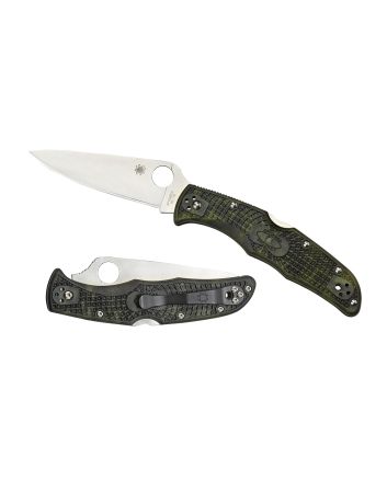 Spyderco C10ZFPGR Endura 4 Lightweight 3.80" Folding Plain Satin VG-10 SS Blade/Zome Green Bi-Directional Texturing FRN Handle Includes Pocket Clip