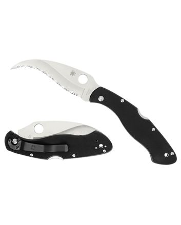 Spyderco C12GS Civilian CLIPIT 4.09" Folding Serrated Satin VG-10 SS Blade/ Black Textured G10 Handle Includes Pocket Clip