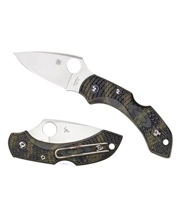 Spyderco C28ZFPGR2 Dragonfly 22.30" Folding Plain Satin VG-10 SS Blade/Zome Green Textured FRN Handle Includes Pocket Clip