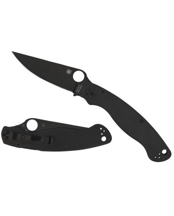 Spyderco C36GPBK2 Military 24" Folding Plain Black DLC CPM S30V SS Blade/ Black Textured G10 Handle Includes Pocket Clip